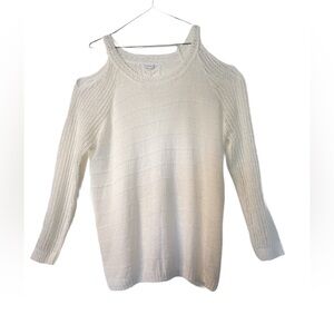 Lascana Elegant Off-the-Shoulder Eggshell White Sweater Size 12/14